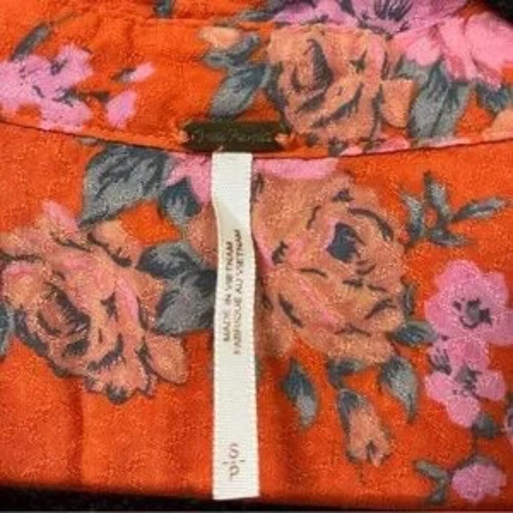 Free People Celia tie front floral oversized top - Picture 3 of 9